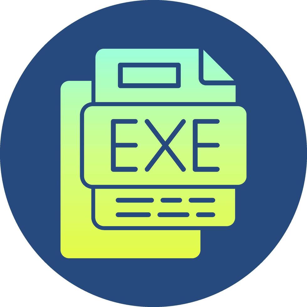 EXE File Gradient Circle Icon vector