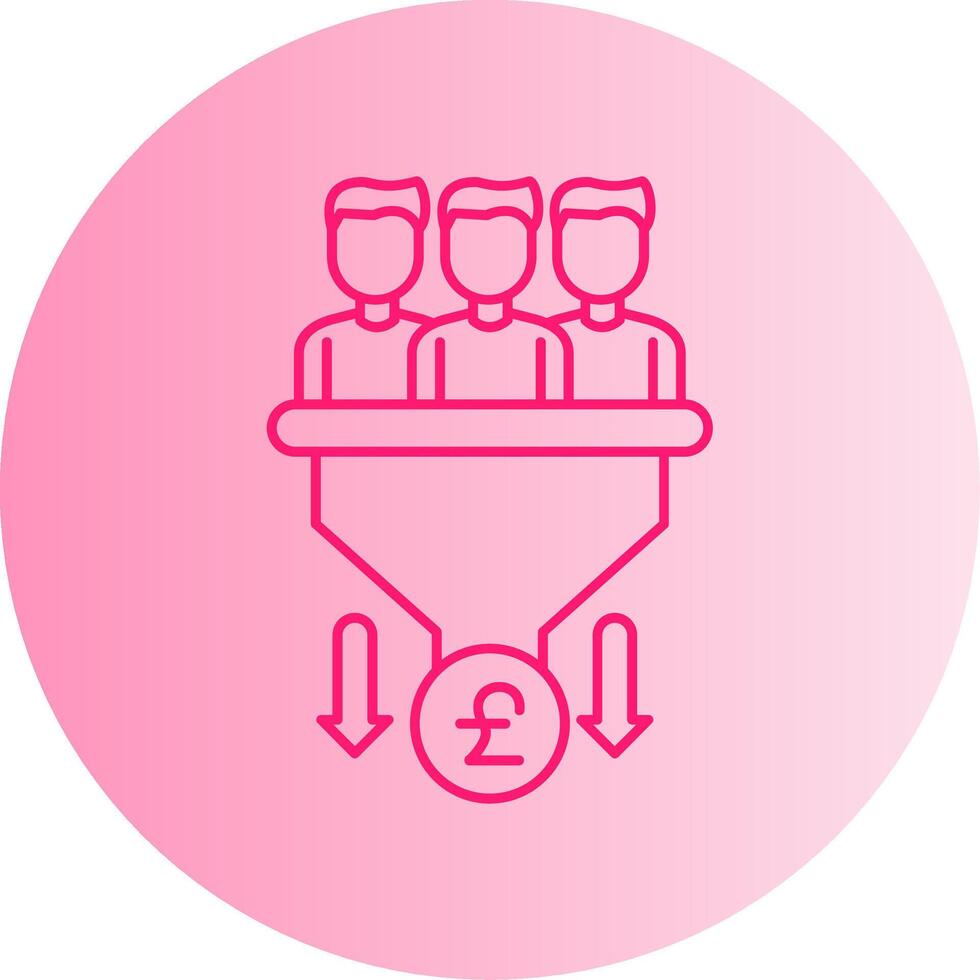 Sales PipeGradient Circle Gradient Circle Icon vector