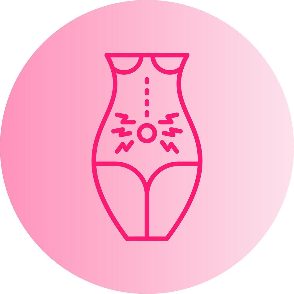 Belly Pain Gradient Circle Icon vector