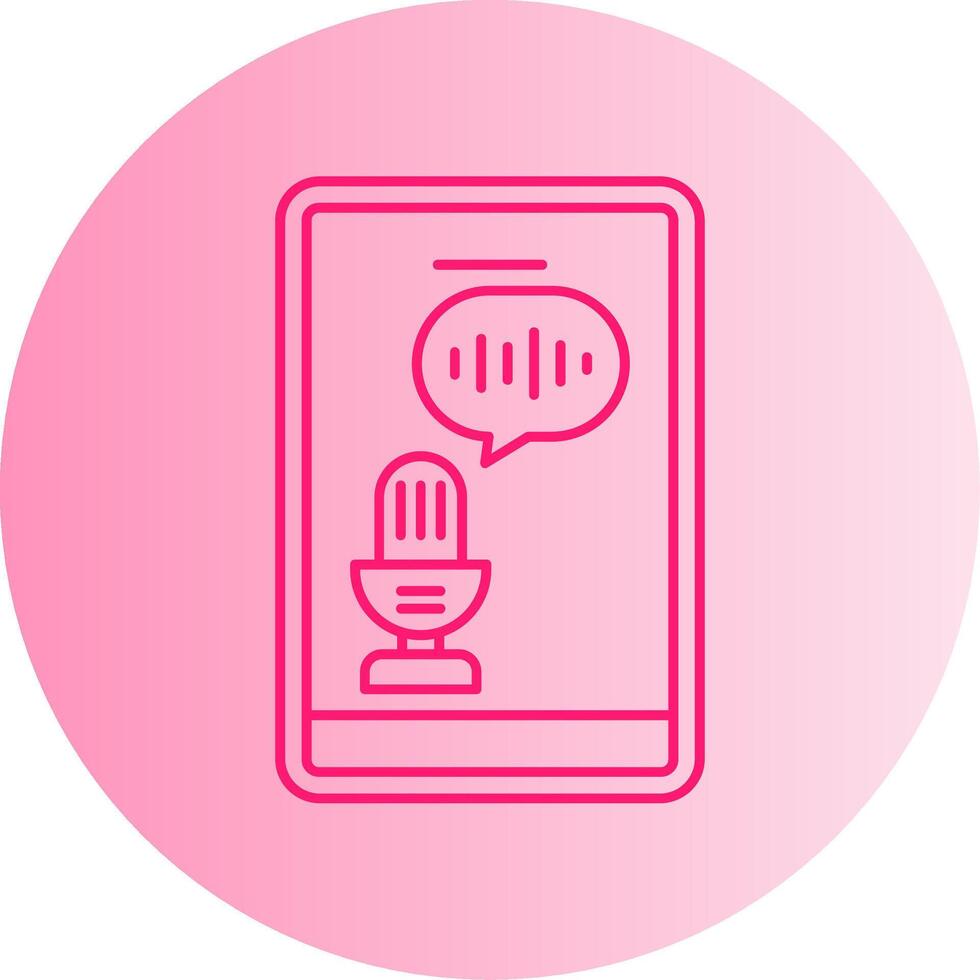 Voice Recognition Gradient Circle Icon vector