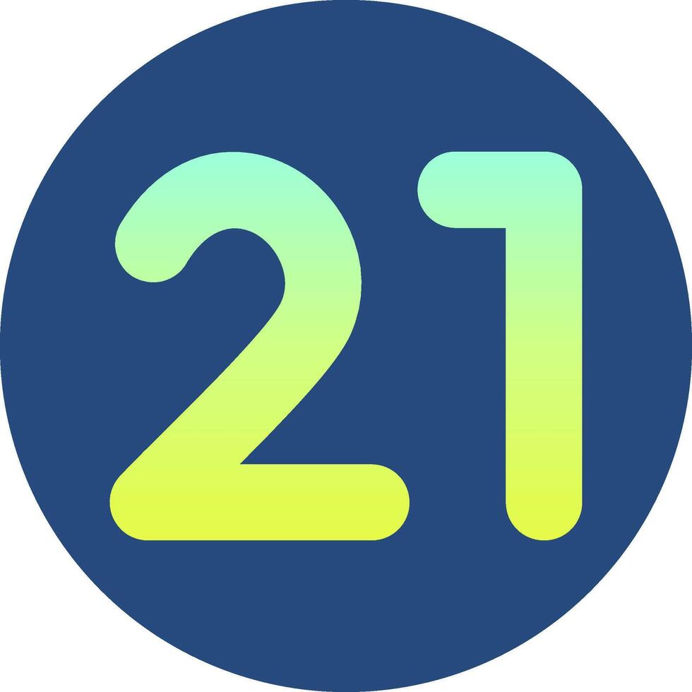 Twenty one Gradient Circle Icon vector