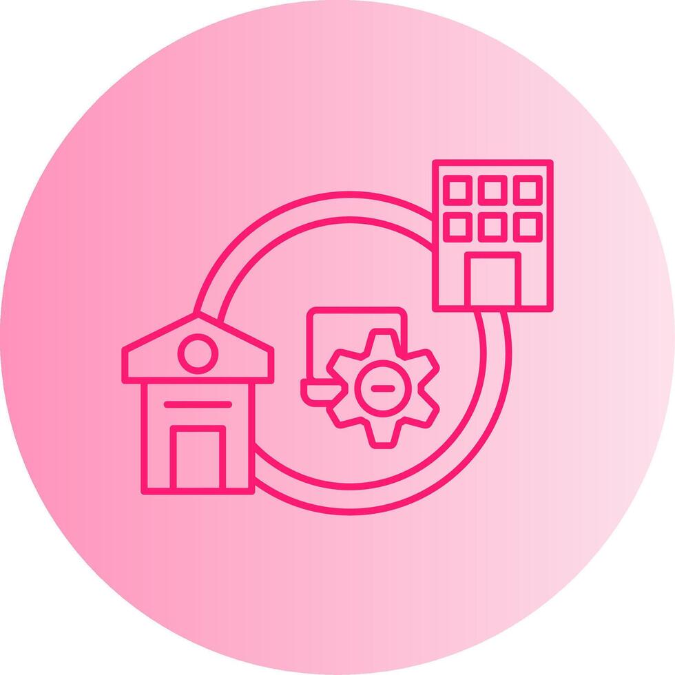 Hybrid Work Gradient Circle Icon vector