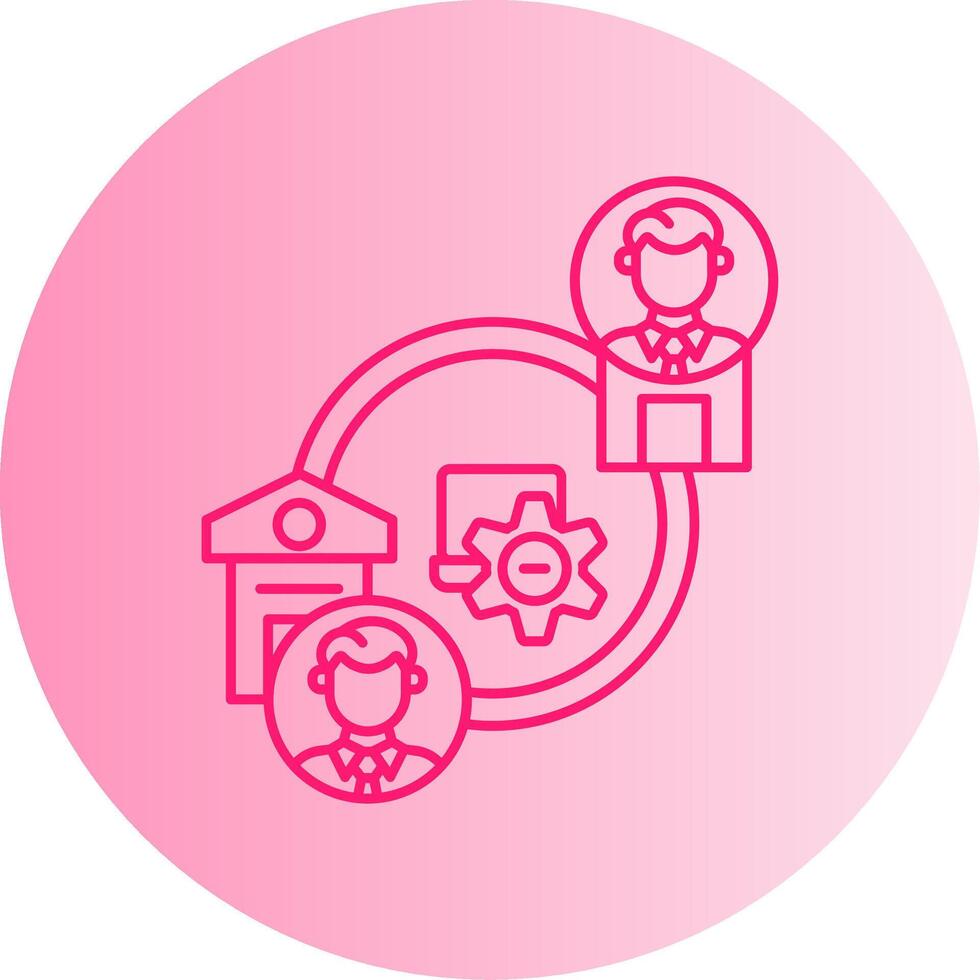 Hybrid Work Gradient Circle Icon vector
