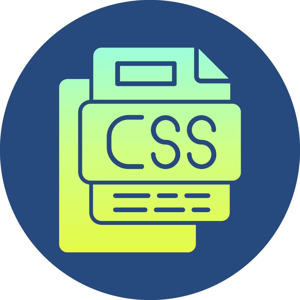 CSS File Gradient Circle Icon vector