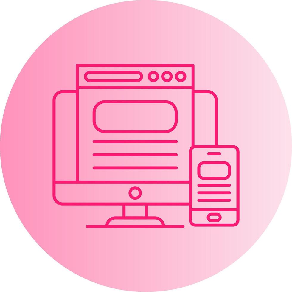 Responsive Design Gradient Circle Icon vector