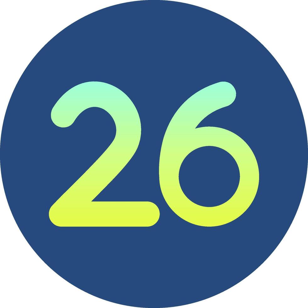 Twenty six Gradient Circle Icon vector