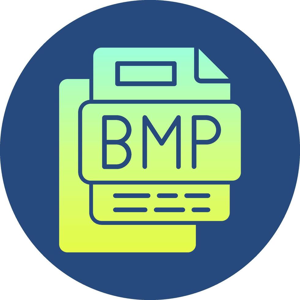 BMP File Gradient Circle Icon vector