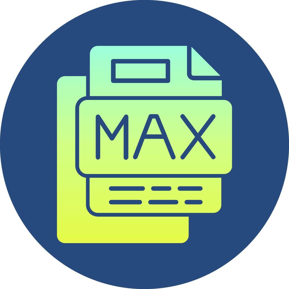 MAX File Gradient Circle Icon vector