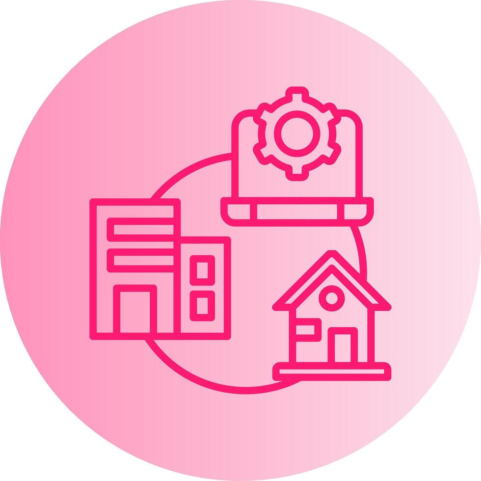 Hybrid Work Gradient Circle Icon vector