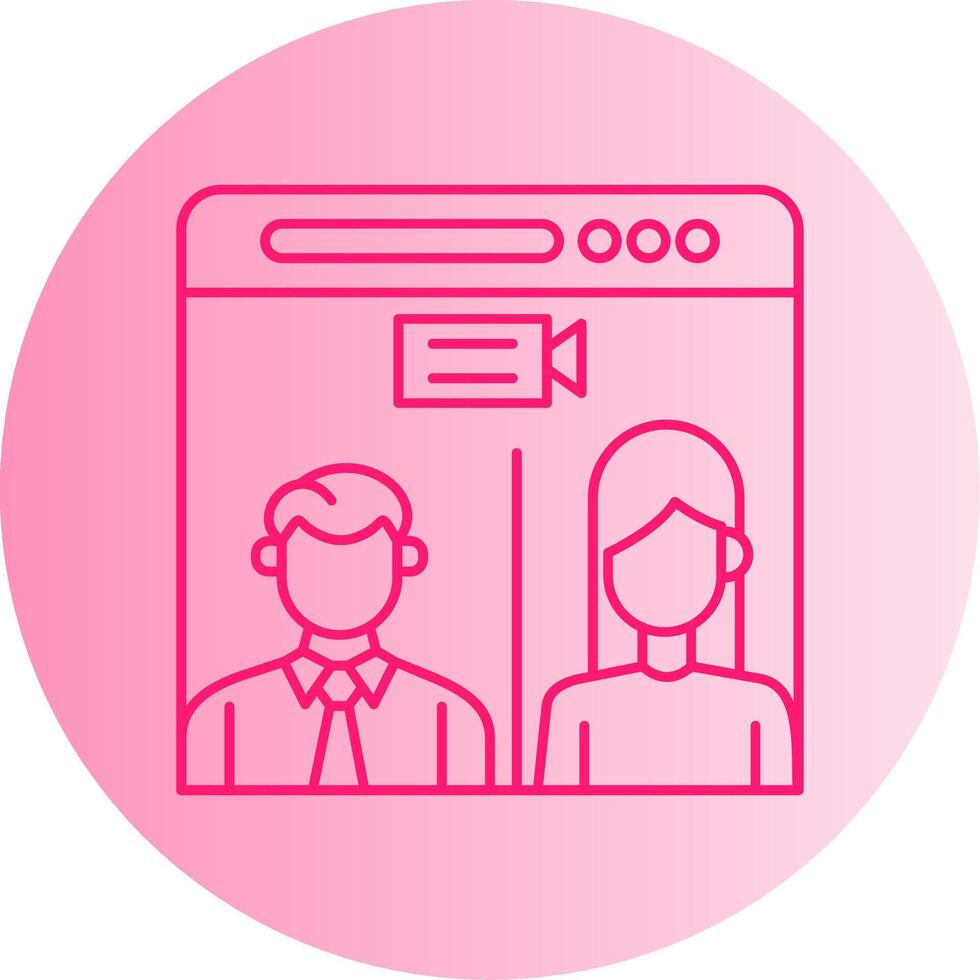 Web Conference Gradient Circle Icon vector