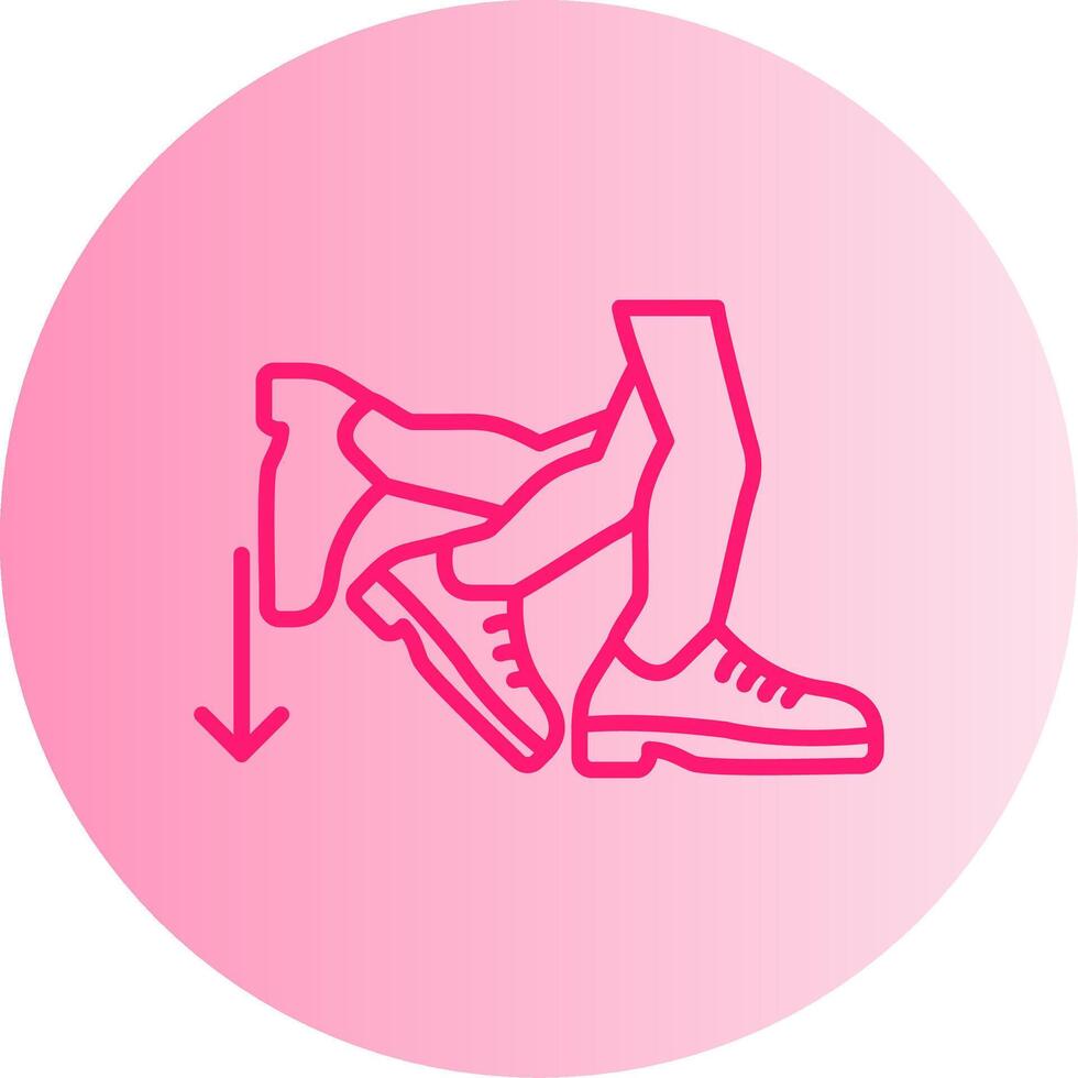 Toe Beat Gradient Circle Icon vector