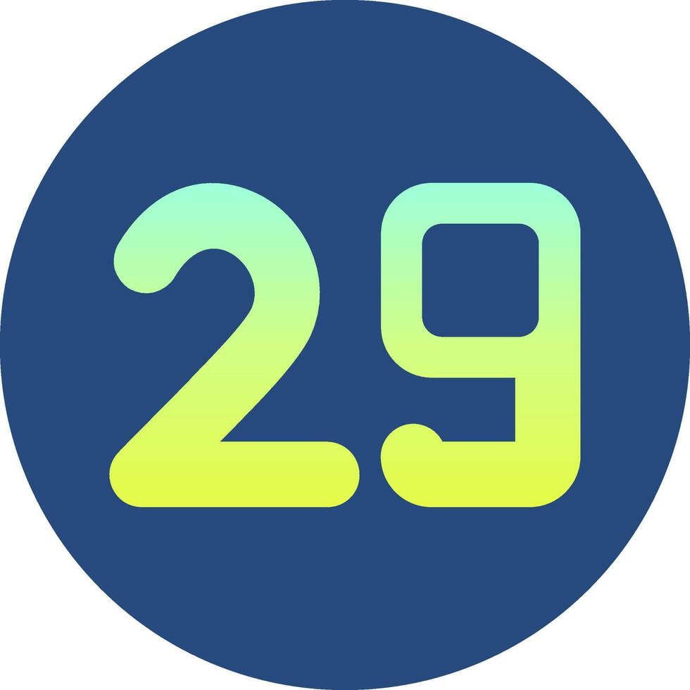 Twenty nine Gradient Circle Icon vector
