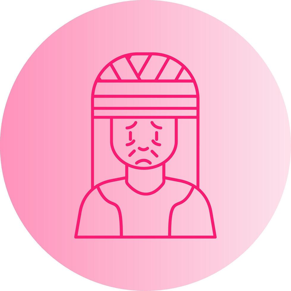 Head Injury Gradient Circle Icon vector
