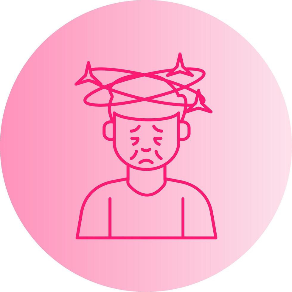 Dizziness Gradient Circle Icon vector