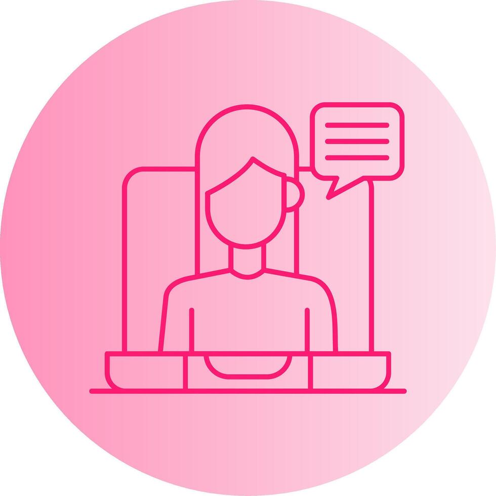 Virtual Meeting Gradient Circle Icon vector