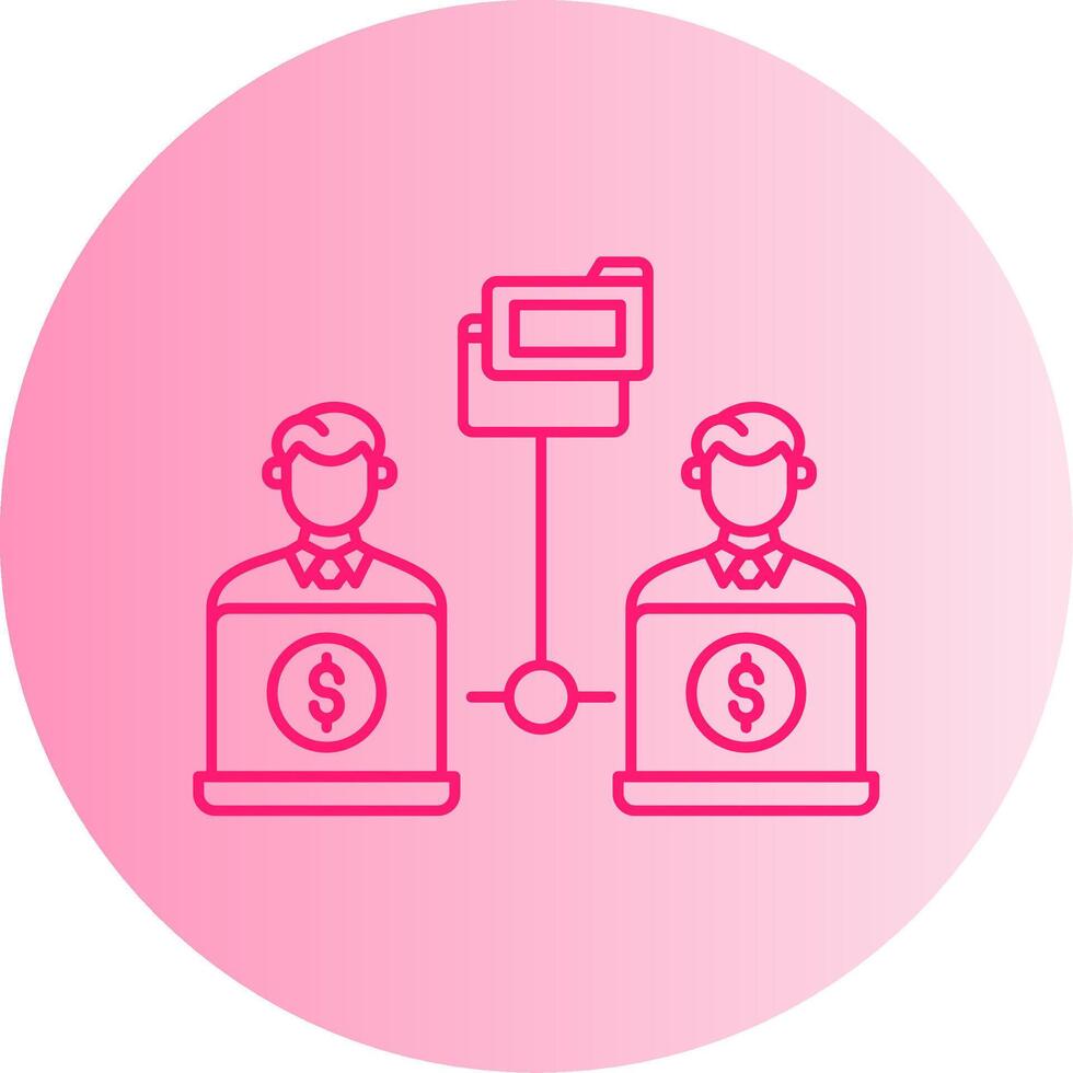 Remote Access Of Files Gradient Circle Icon vector