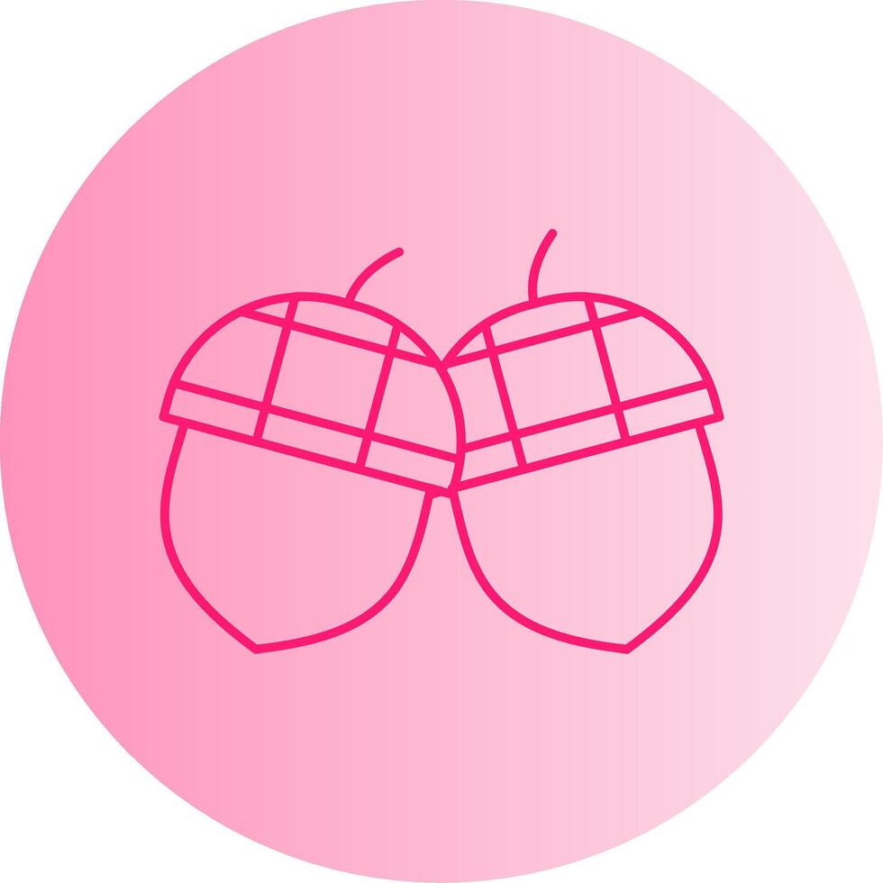 Acorn Gradient Circle Icon vector