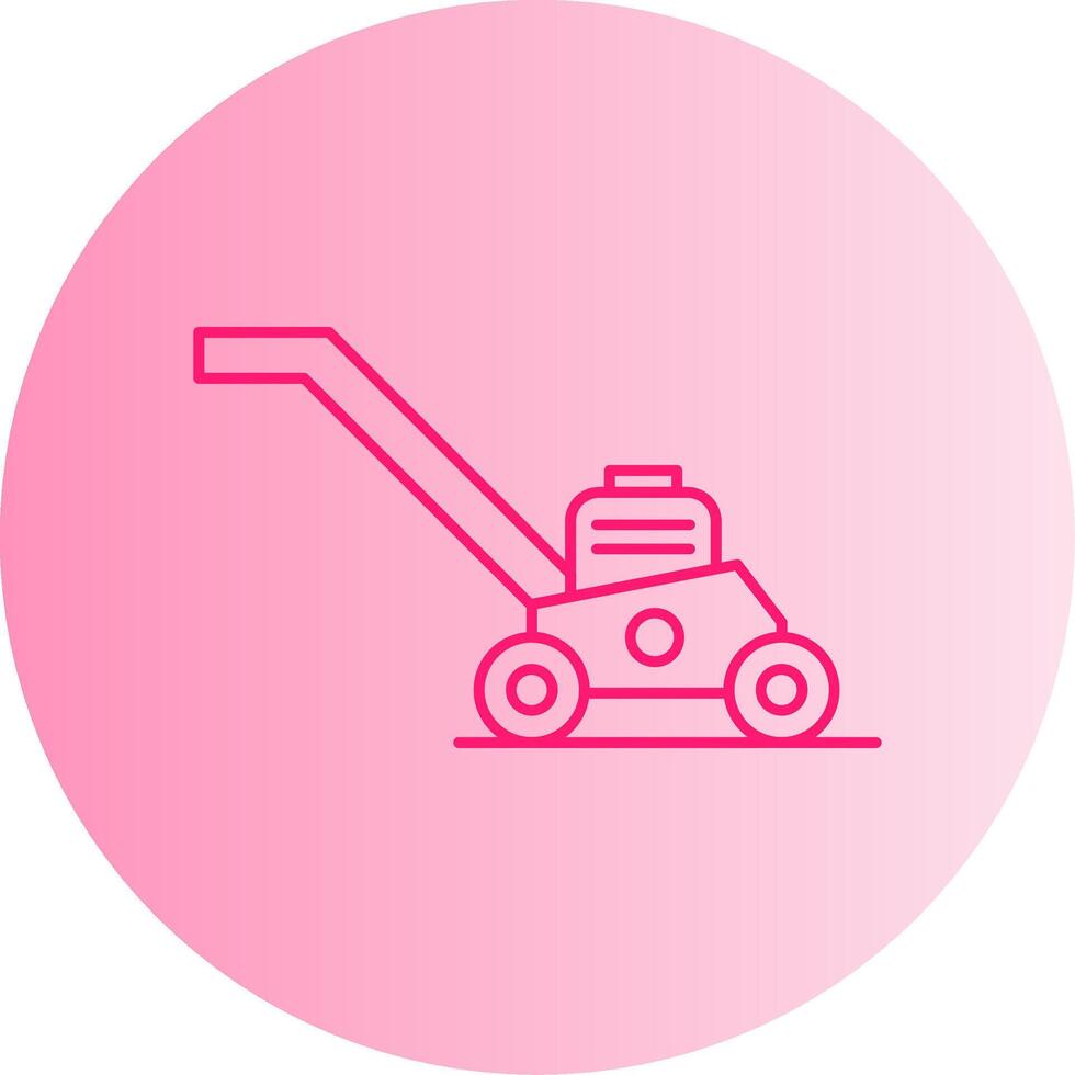 Lawn Mower Gradient Circle Icon vector