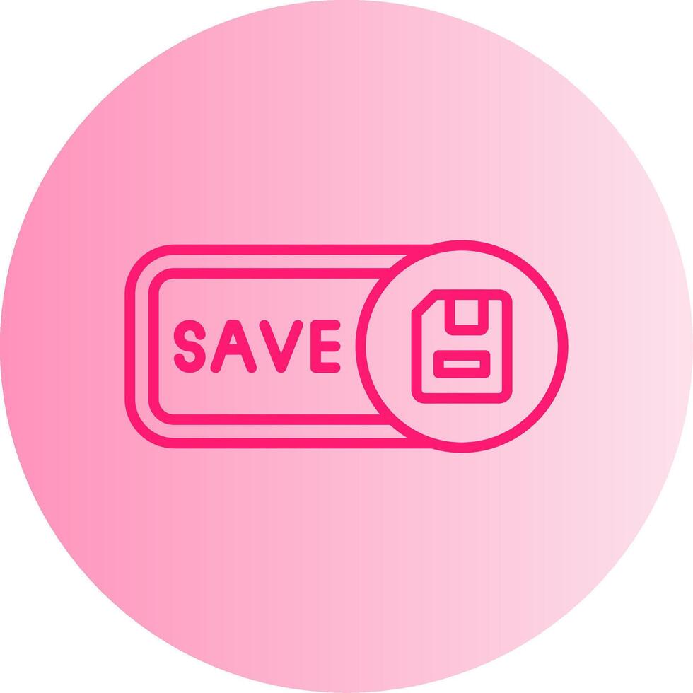 Save Gradient Circle Icon vector