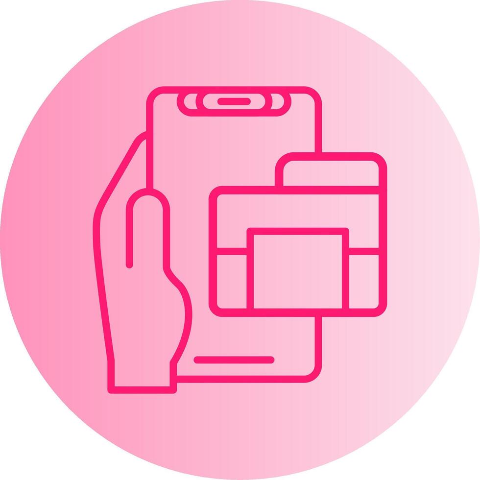 Folder Gradient Circle Icon vector