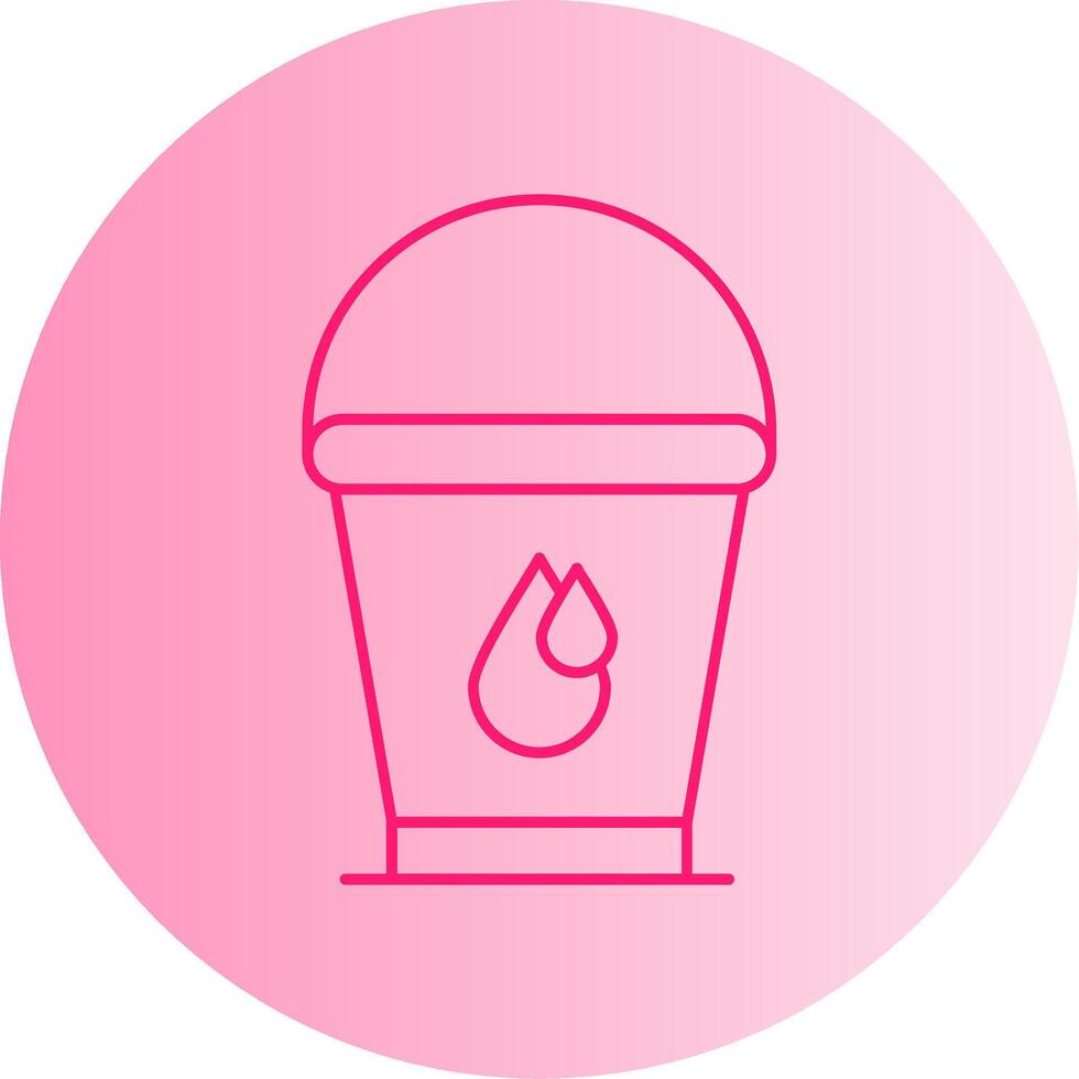 Water Bucket Gradient Circle Icon vector