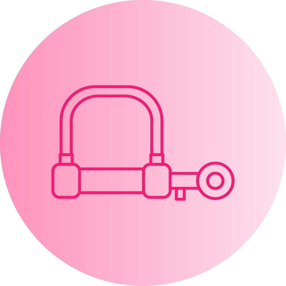 Wire Lock Gradient Circle Icon vector