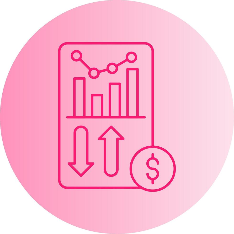 Sales Report Gradient Circle Icon vector