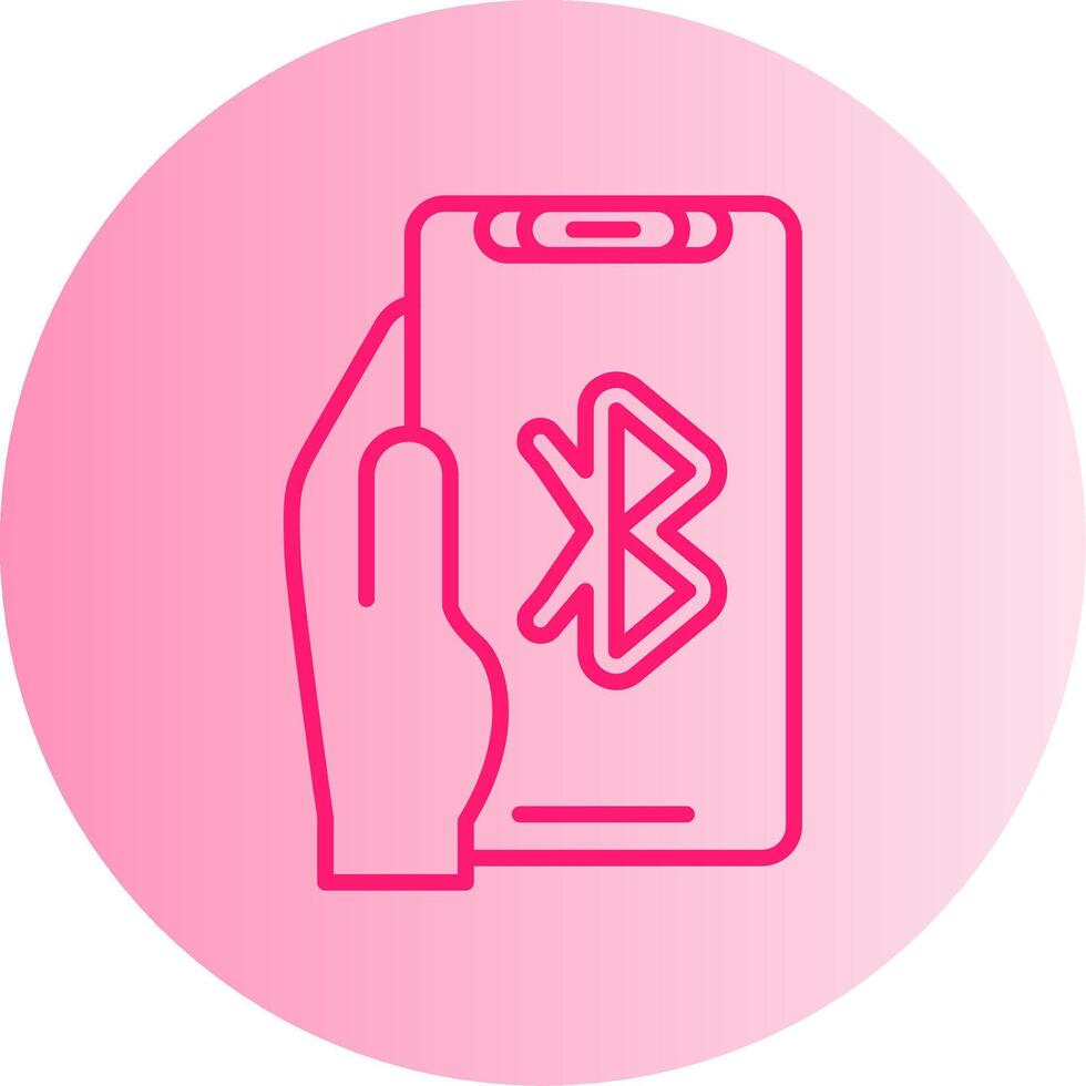 Bluetooth Gradient Circle Icon vector