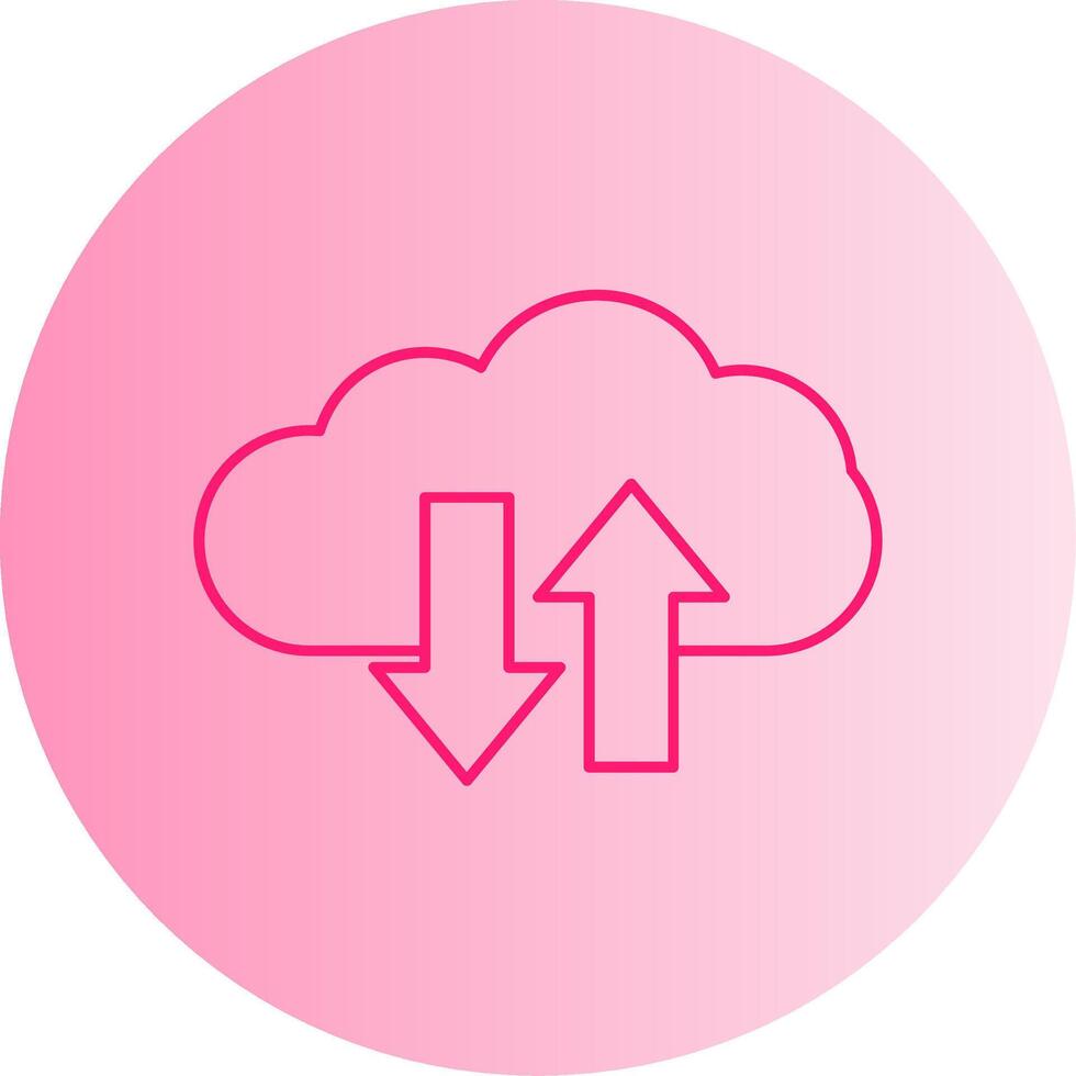 Cloud Upload And Download Gradient Circle Icon vector