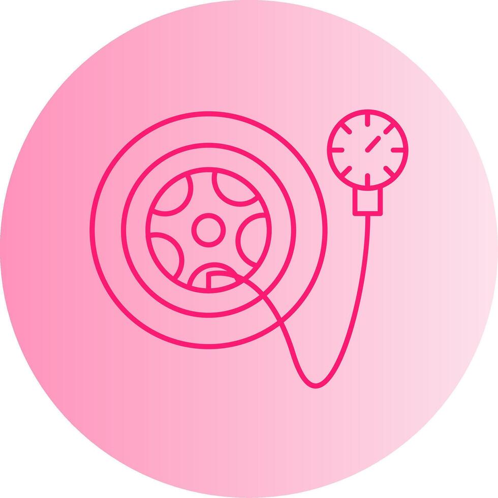 Tire Pressure Checker Gradient Circle Icon vector