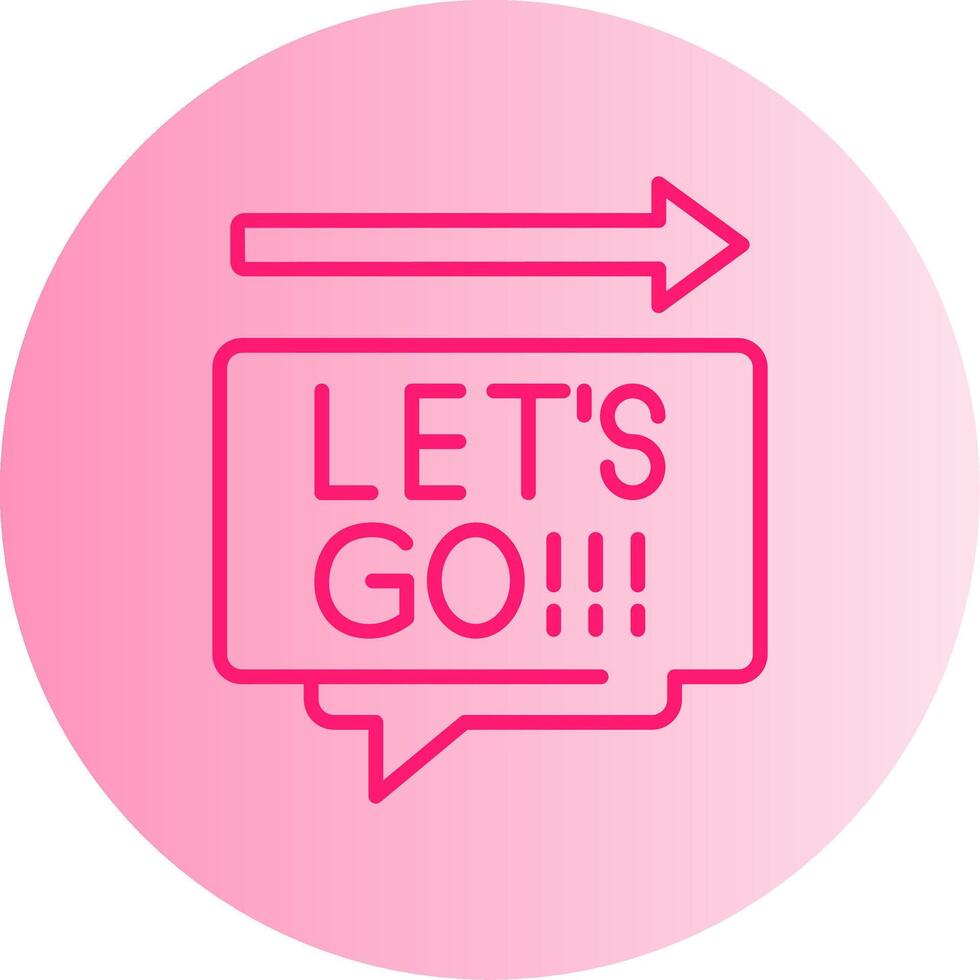 Lets Go Gradient Circle Icon vector