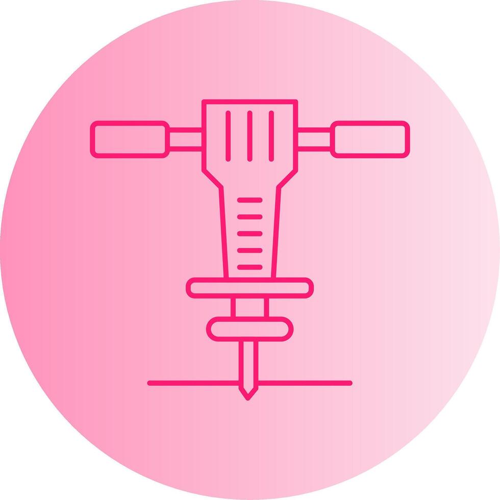 Jackhammer Gradient Circle Icon vector