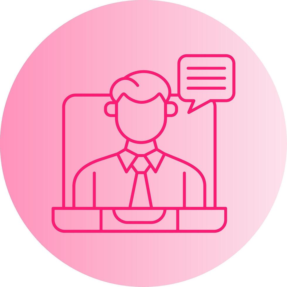 Virtual Meeting Gradient Circle Icon vector