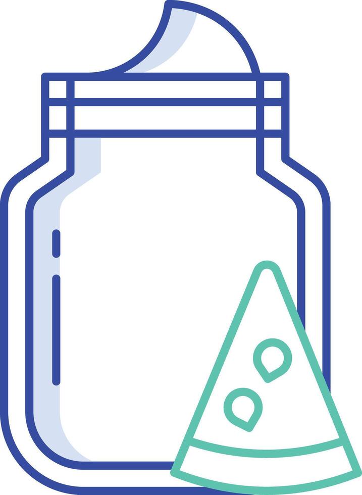 watermelon juice bottle outline color illustration vector