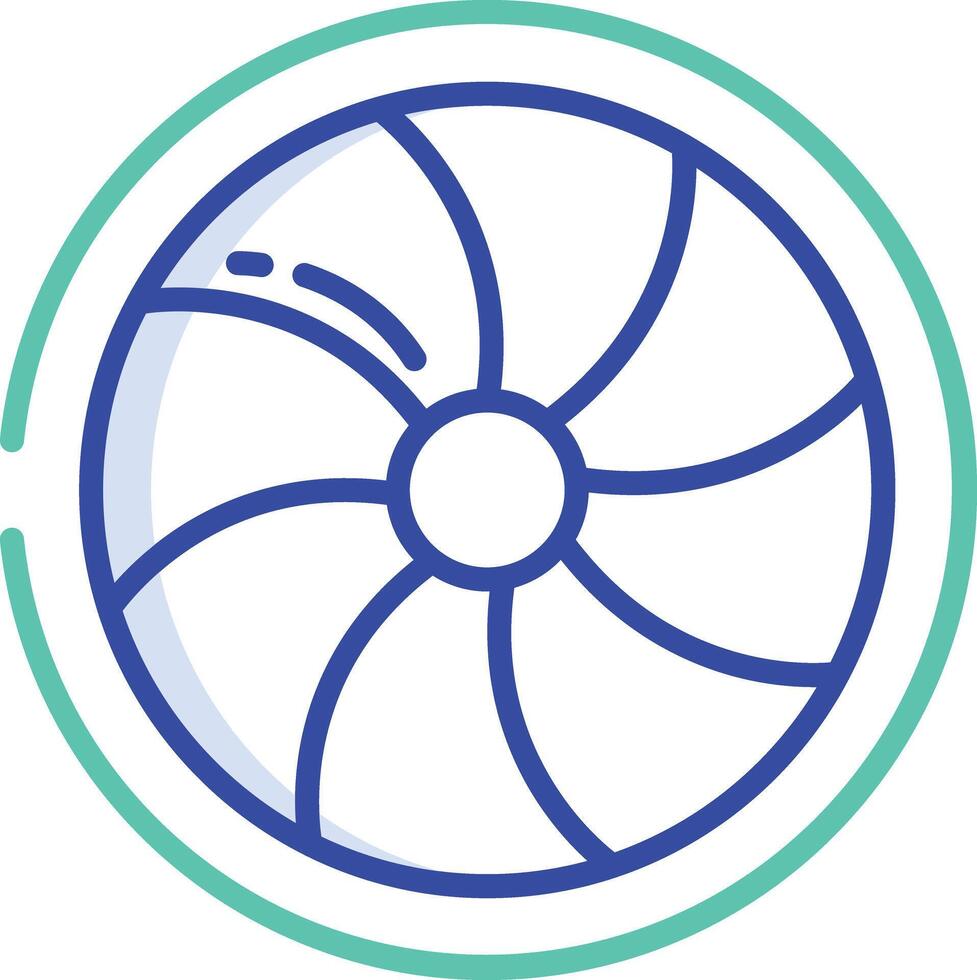 Flight Turbine outline color illustration vector