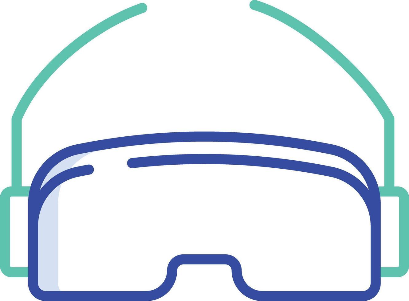 Ski Goggles outline color illustration vector