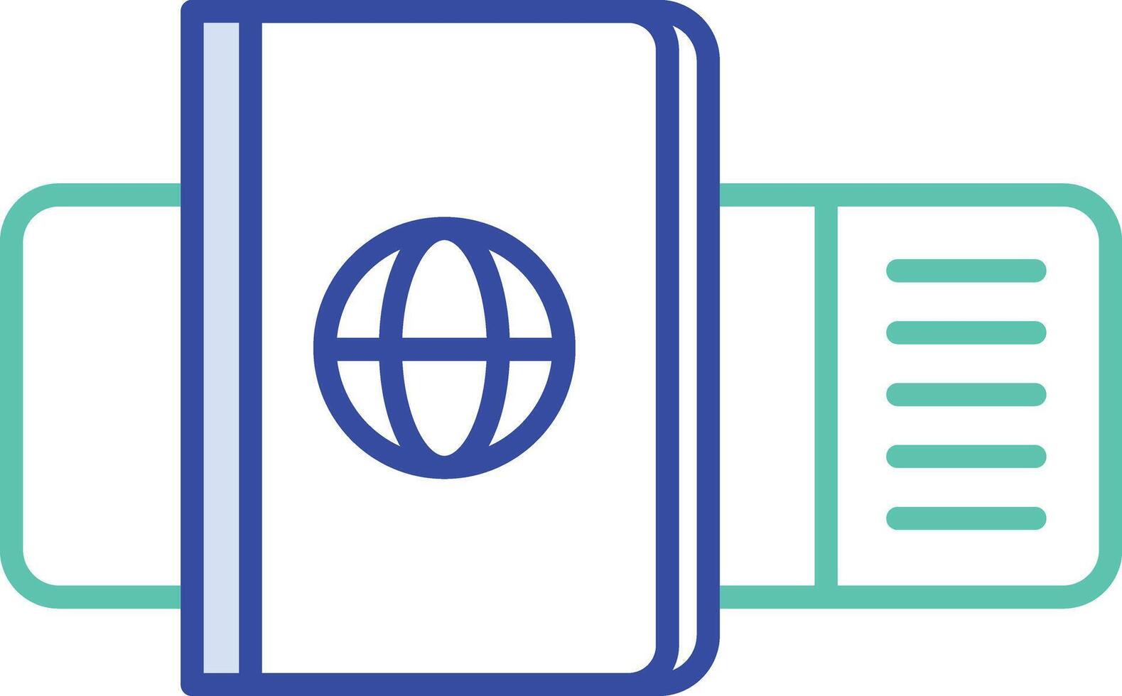 Passport outline color illustration vector