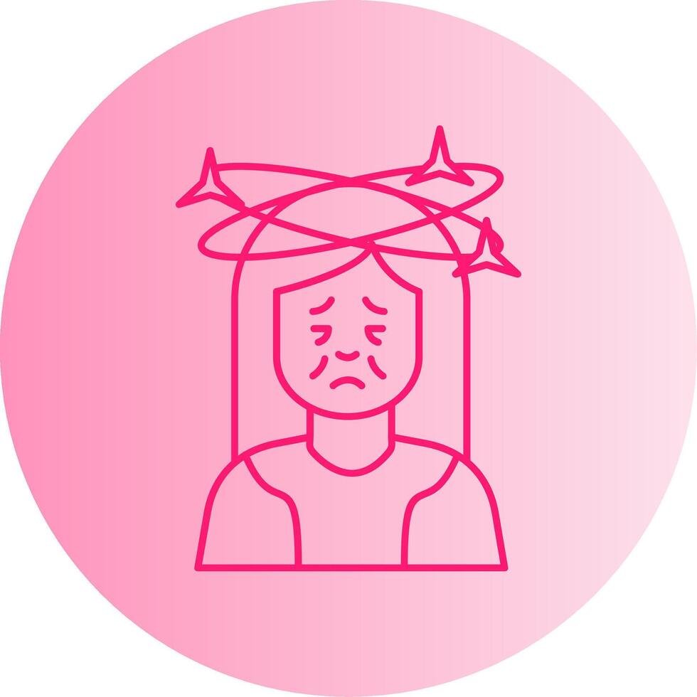 Dizziness Gradient Circle Icon vector