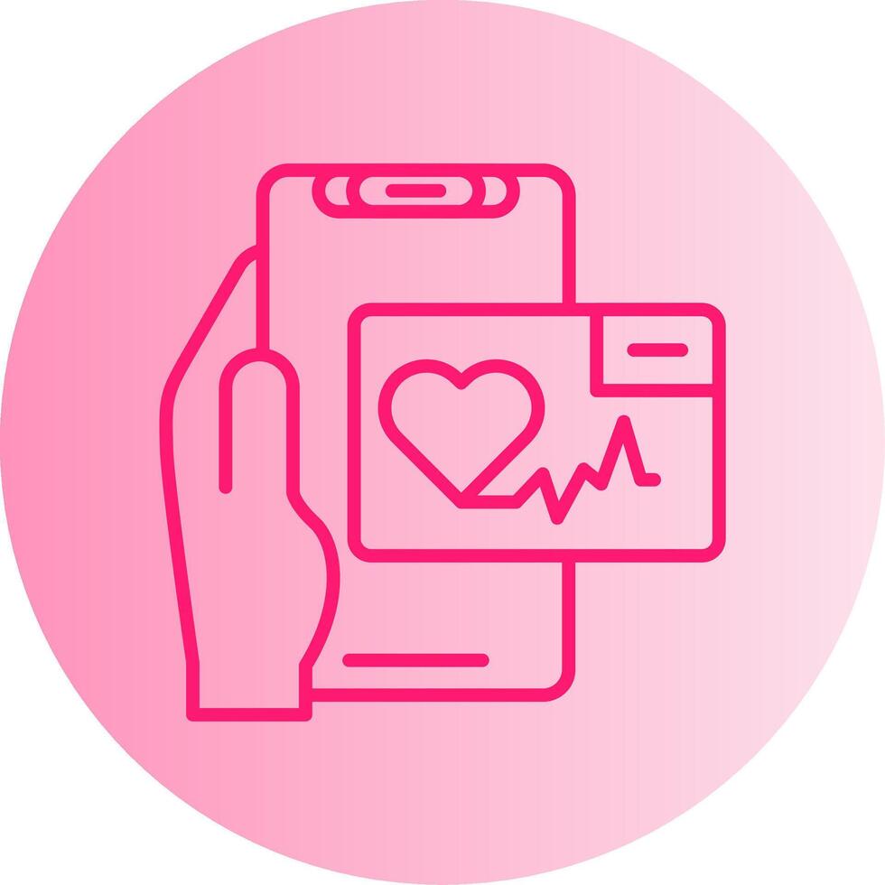 Heart Rate App Gradient Circle Icon vector