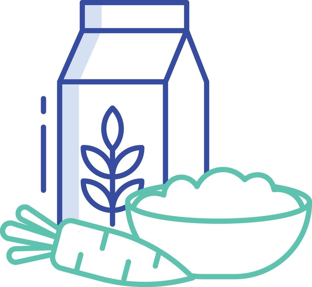 baby oats cereal outline color illustration vector