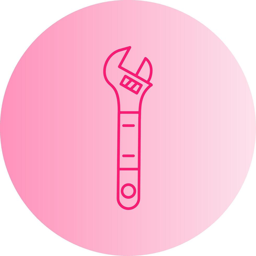 Adjustable Wrench Gradient Circle Icon vector
