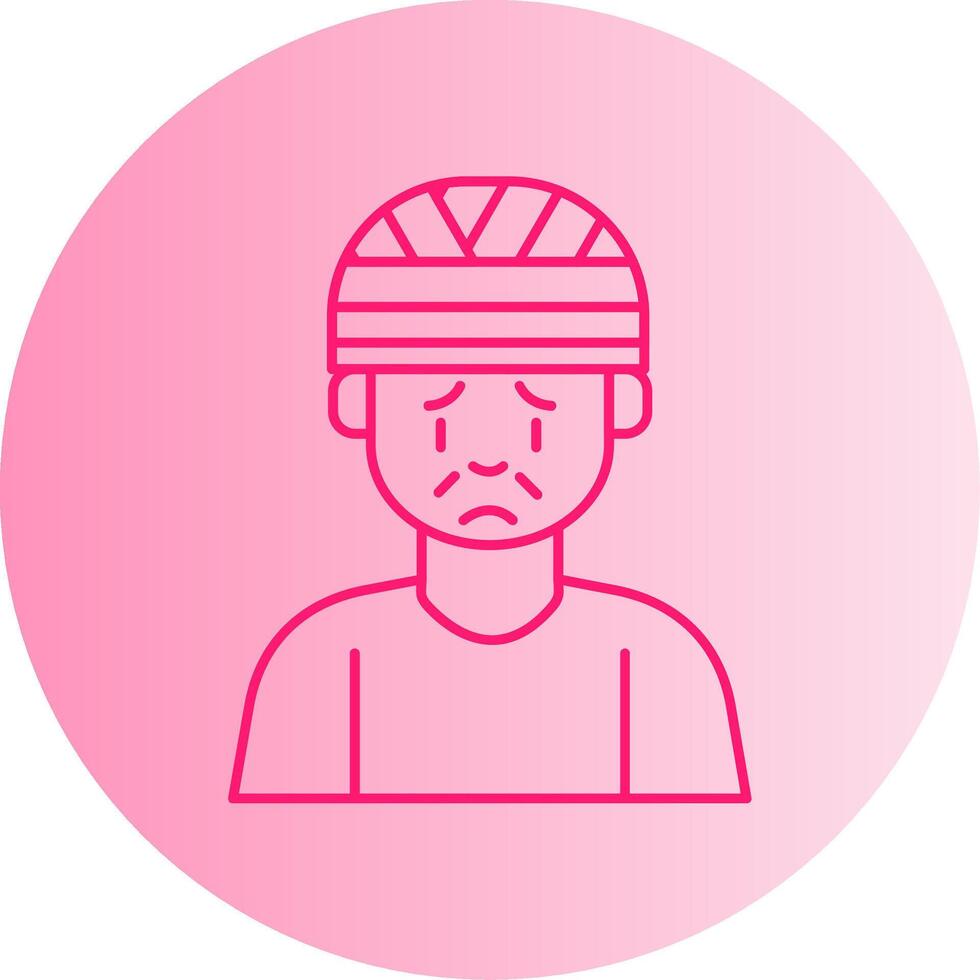 Head Injury Gradient Circle Icon vector