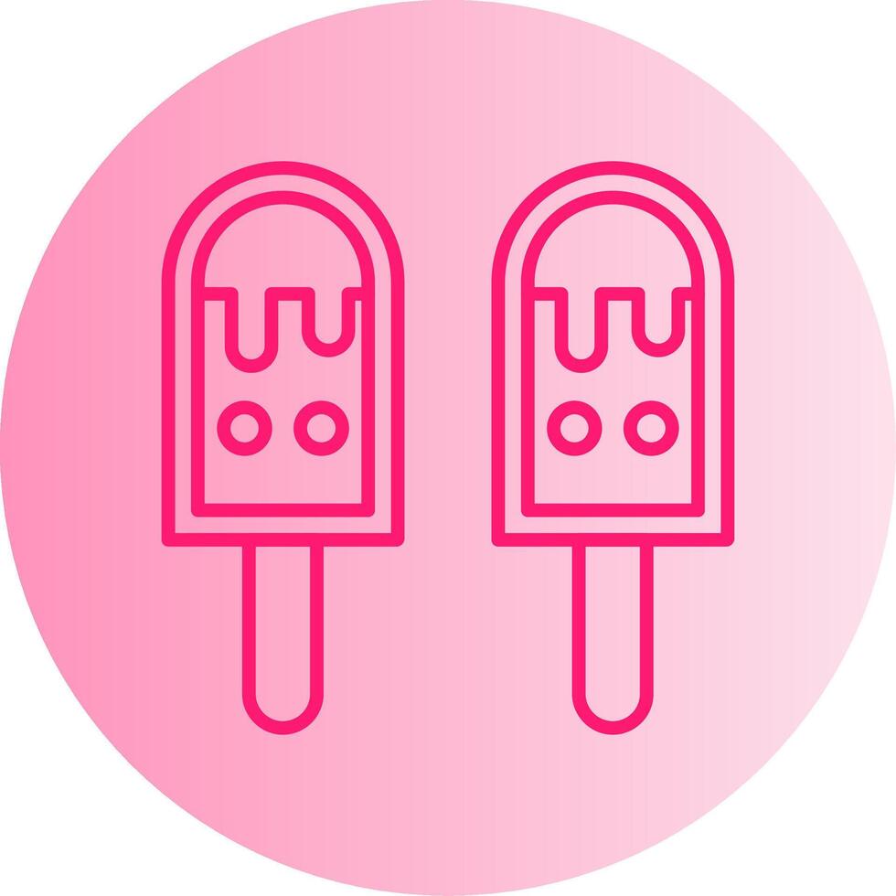 Ice Cream Gradient Circle Icon vector