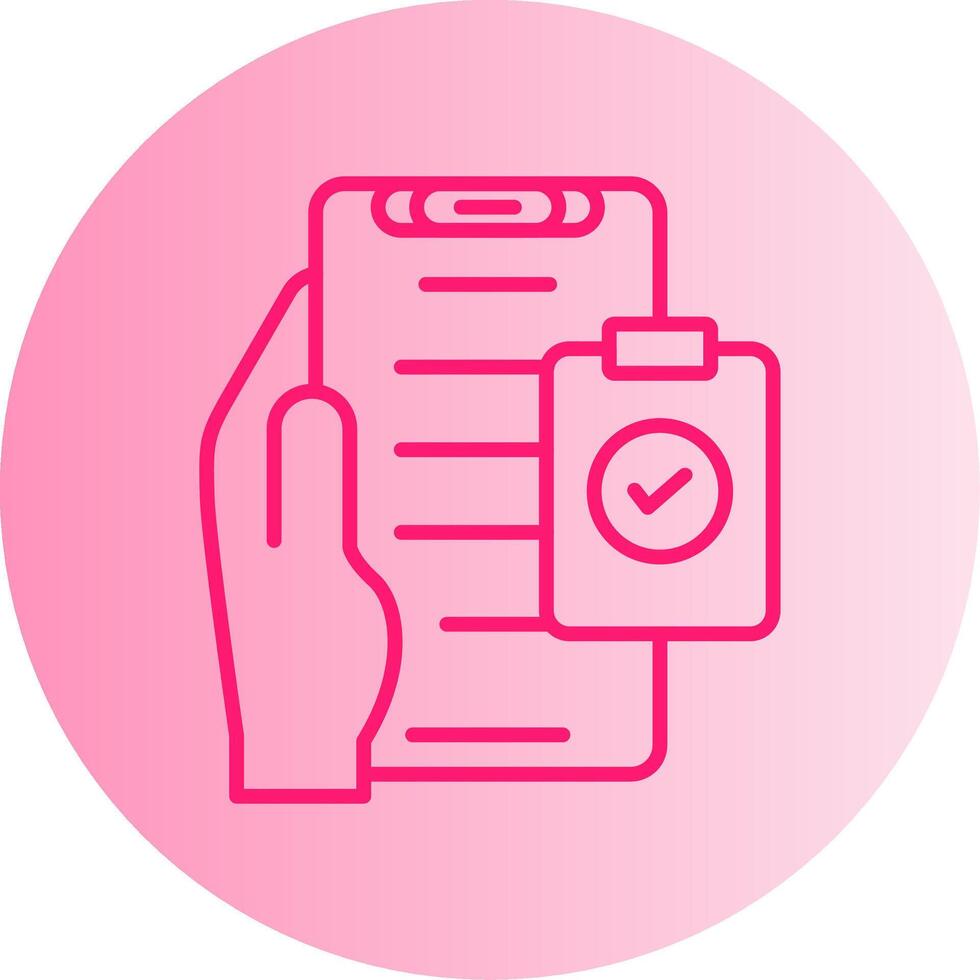 Check List Gradient Circle Icon vector