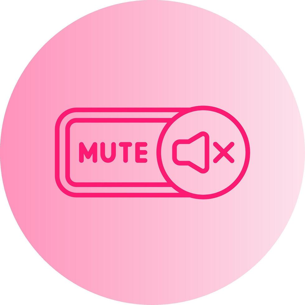 Mute Gradient Circle Icon vector