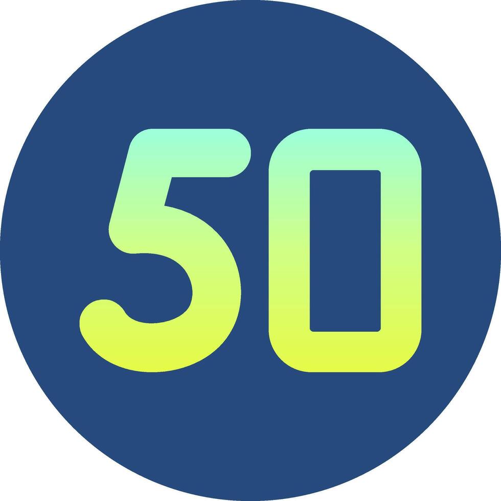 Fifty Gradient Circle Icon vector