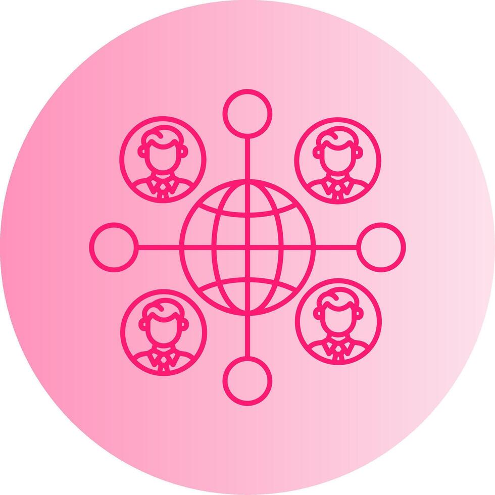 Remote Job Gradient Circle Icon vector