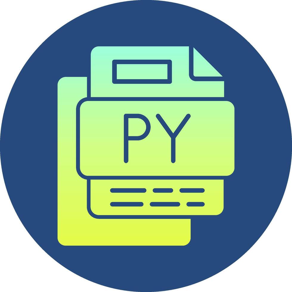 PY File Gradient Circle Icon vector