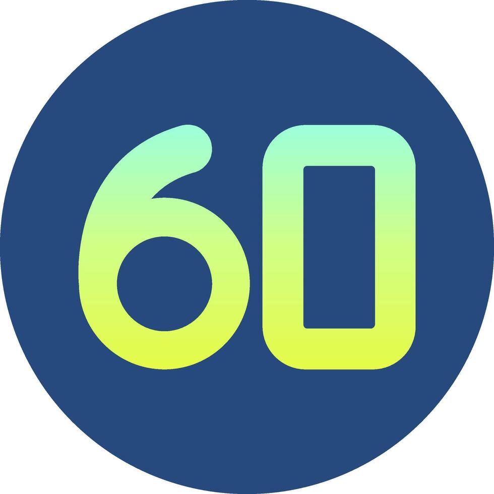 Sixty Gradient Circle Icon vector