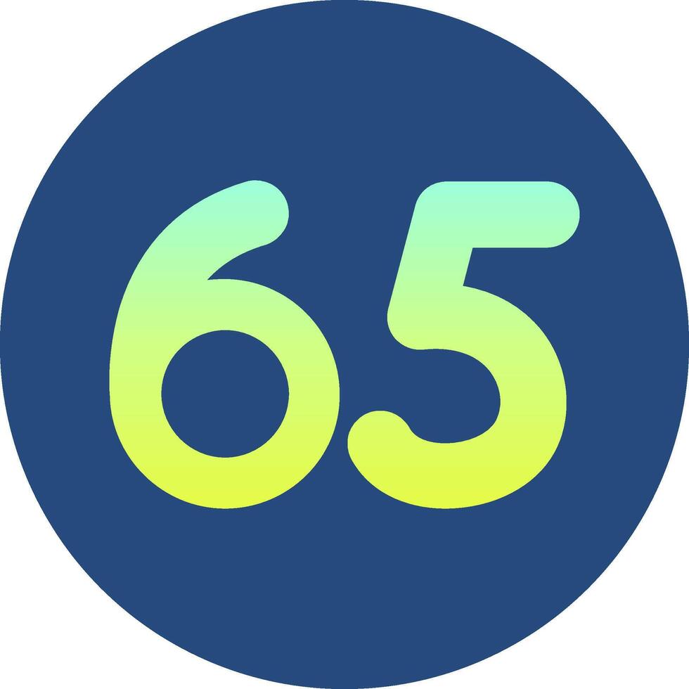 Sixty five Gradient Circle Icon vector